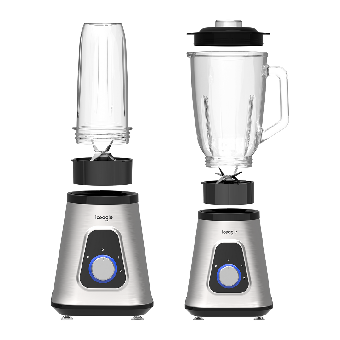 Iceagle Frullatore Elettrico Blender 1.5 Litri, 1300 W, Frullatori Da Tavolo Multifunzione, Mixer Per Smoothie Con 2 Velocità E Funzione Pulse, Lame In Acciaio Inox